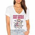 Groovy Pink Ribbon Mom Breast Cancer Is Boo Sheet Halloween V2 Women's Jersey Short Sleeve Deep V-Neck Tshirt