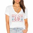 Kids Girls 10Th Birthday Double Digits Tenth Hippie Daisy Print V2 Women's Jersey Short Sleeve Deep V-Neck Tshirt