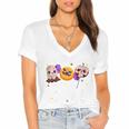 Kids Im Just Here For The Candy Halloween Cute Lollipop Sweets Women's Jersey Short Sleeve Deep V-Neck Tshirt