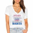 Stars Stripes Reproductive Rights 4Th Of July 1973 Protect Roe Women&8217S Rights Women's Jersey Short Sleeve Deep V-Neck Tshirt