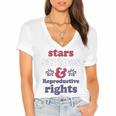 Stars Stripes Reproductive Rights Patriotic 4Th Of July V4 Women's Jersey Short Sleeve Deep V-Neck Tshirt