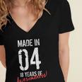 18Th Birthday Boys Girls Awesome Since 2004 18 Year Old Women's Jersey Short Sleeve Deep V-Neck Tshirt