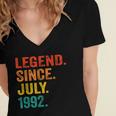 30Th Birthday Legend Since July 1992 30 Years Old Vintage Women's Jersey Short Sleeve Deep V-Neck Tshirt