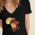 Africa Elephant Map African Safari Women's Jersey Short Sleeve Deep V-Neck Tshirt