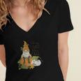 Fall Gnomes Oh My Gourd I Love Fall Women's Jersey Short Sleeve Deep V-Neck Tshirt