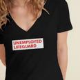 Funny Unemployed Lifeguard Life Guard Women's Jersey Short Sleeve Deep V-Neck Tshirt