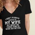 I Dont Always Listen To My Wife V2 Women's Jersey Short Sleeve Deep V-Neck Tshirt