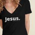 Jesus Period Women's Jersey Short Sleeve Deep V-Neck Tshirt