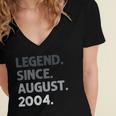Legend Since August 2004 18 Years Old 18Th Birthday  Women's Jersey Short Sleeve Deep V-Neck Tshirt