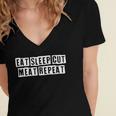 Lovely Funny Cool Sarcastic Eat Sleep Cut Meat Repeat Women's Jersey Short Sleeve Deep V-Neck Tshirt Lovely Funny Cool Sarcastic Eat Sleep Cut Meat Repeat Women's Jersey Short Sleeve Deep V-Neck Tshirt