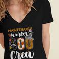 Maintenance Worker Boo Crew Ghost Funny Halloween Matching Women's Jersey Short Sleeve Deep V-Neck Tshirt