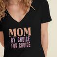 Mom By Choice For Choice &8211 Mother Mama Momma Women's Jersey Short Sleeve Deep V-Neck Tshirt