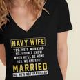 Navy Wife - Wife Of A Navy Veteran Women's Jersey Short Sleeve Deep V-Neck Tshirt