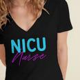 Newborn Intensive Care Unit Nurse Nicu Nurse Women's Jersey Short Sleeve Deep V-Neck Tshirt