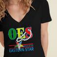 Oes Star Necklace Order Of The Eastern Star Mothers Day Women's Jersey Short Sleeve Deep V-Neck Tshirt