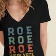Roe Your Vote Pro Choice Vintage Retro Women's Jersey Short Sleeve Deep V-Neck Tshirt
