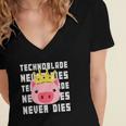 Technoblade Never Dies Technoblade Dream Smp Gift Women's Jersey Short Sleeve Deep V-Neck Tshirt