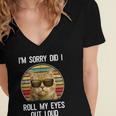 Vintage Im Sorry Did I Roll My Eyes Out Loud Sarcastic Cat Women's Jersey Short Sleeve Deep V-Neck Tshirt Vintage Im Sorry Did I Roll My Eyes Out Loud Sarcastic Cat Women's Jersey Short Sleeve Deep V-Neck Tshirt