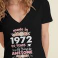 Womens 50 Years Old Gifts 50Th Birthday Born In 1972 Women Girls Women's Jersey Short Sleeve Deep V-Neck Tshirt