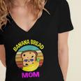 Womens Banana Bread Mom Lovers Food Vegan Gifts Mama Mothers Women's Jersey Short Sleeve Deep V-Neck Tshirt