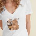 Autumn I Love Fall Thanksgiving Women's Jersey Short Sleeve Deep V-Neck Tshirt
