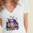 Gnomes Witch Truck Grandma Funny Halloween Costume Women's Jersey Short Sleeve Deep V-Neck Tshirt
