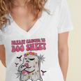 Groovy Pink Ribbon Mom Breast Cancer Is Boo Sheet Halloween V2 Women's Jersey Short Sleeve Deep V-Neck Tshirt