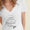 I&8217M A Mermaid Of Course I Drink Like A Fish Funny Women's Jersey Short Sleeve Deep V-Neck Tshirt