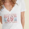 Kids Girls 10Th Birthday Double Digits Tenth Hippie Daisy Print V2 Women's Jersey Short Sleeve Deep V-Neck Tshirt