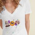 Kids Im Just Here For The Candy Halloween Cute Lollipop Sweets Women's Jersey Short Sleeve Deep V-Neck Tshirt