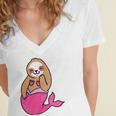 Mermaid Sloth Cute Sloth Women's Jersey Short Sleeve Deep V-Neck Tshirt