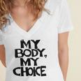 My Body My Choice Pro Choice Reproductive Rights V2 Women's Jersey Short Sleeve Deep V-Neck Tshirt