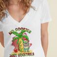 No Cookies Just Cocktails Funny Santa Christmas In July Women's Jersey Short Sleeve Deep V-Neck Tshirt