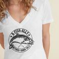 O-Fish-Ally Retired 2022 Fishing Retirement Funny Fisherman Women's Jersey Short Sleeve Deep V-Neck Tshirt