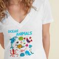 Ocean Animals Marine Creatures Under The Sea Gift Women's Jersey Short Sleeve Deep V-Neck Tshirt