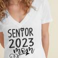 Senior Mom 2023 Cute Heart Marching Band Parent Class 2023 Women's Jersey Short Sleeve Deep V-Neck Tshirt