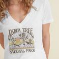 Vintage Joshua Tree National Park Retro Outdoor Camping Hike Women's Jersey Short Sleeve Deep V-Neck Tshirt