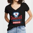 Caregiver Superhero Official Aca Apparel Women's Jersey Short Sleeve Deep V-Neck Tshirt