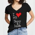I Love My Sheepadoodle Cute Dog Owner Gift &8211 Graphic Women's Jersey Short Sleeve Deep V-Neck Tshirt