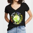 Love World Earth Day 2022 Mother Earth Day Everyday  V2 Women's Jersey Short Sleeve Deep V-Neck Tshirt