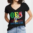 Oes Star Necklace Order Of The Eastern Star Mothers Day Women's Jersey Short Sleeve Deep V-Neck Tshirt