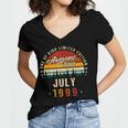 Vintage 23Th Birthday Awesome Since July 1999 Epic Legend Women's Jersey Short Sleeve Deep V-Neck Tshirt