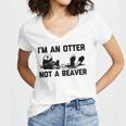 Im An Otter Not A Beaver  Funny Saying Cute Otter  Women's Jersey Short Sleeve Deep V-Neck Tshirt