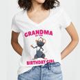 Booba &8211 Grandma Of The Birthday Girl Women's Jersey Short Sleeve Deep V-Neck Tshirt