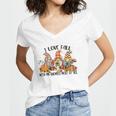 I Love Fall With My Gnomes Most Of All Fall Gnomes Thanksgiving Women's Jersey Short Sleeve Deep V-Neck Tshirt