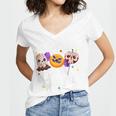 Kids Im Just Here For The Candy Halloween Cute Lollipop Sweets Women's Jersey Short Sleeve Deep V-Neck Tshirt