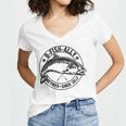 O-Fish-Ally Retired 2022 Fishing Retirement Funny Fisherman Women's Jersey Short Sleeve Deep V-Neck Tshirt