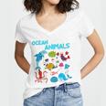 Ocean Animals Marine Creatures Under The Sea Gift Women's Jersey Short Sleeve Deep V-Neck Tshirt