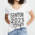 Senior Mom 2023 Cute Heart Marching Band Parent Class 2023 Women's Jersey Short Sleeve Deep V-Neck Tshirt