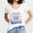 Stars Stripes Reproductive Rights 4Th Of July 1973 Protect Roe Women&8217S Rights Women's Jersey Short Sleeve Deep V-Neck Tshirt